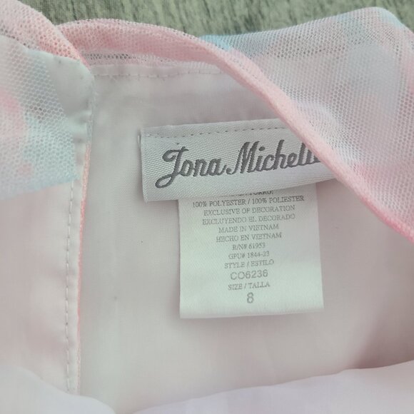 Jona Michelle Girls Pink Sequin Tulle Ruffle Formal Party Dress size 8 - Picture 9 of 11